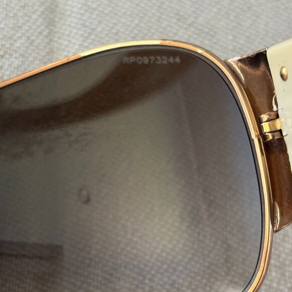 Prada Sunglasses - Wraparound - White/Cream with Gold Trim - Picture 6 of 6